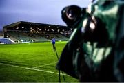 20 November 2021; A RTÉ microphone and camera in position pitch side before the Kerry County Senior Football Championship Semi-Final match between Austin Stacks and St Brendan's at Austin Stack Park in Tralee, Kerry. Photo by Eóin Noonan/Sportsfile