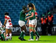 20 November 2021; Linda Djougang of Ireland celebrates a turnover during the Autumn Test Series match between Ireland and Japan at the RDS Arena in Dublin. Photo by Harry Murphy/Sportsfile