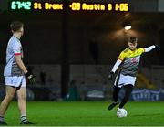 20 November 2021; Eoghan O'Brien of St Brendans scores a last 45 to send the game into extra time during the Kerry County Senior Football Championship Semi-Final match between Austin Stacks and St Brendan's at Austin Stack Park in Tralee, Kerry. Photo by Eóin Noonan/Sportsfile