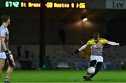 20 November 2021; Eoghan O'Brien of St Brendans scores a last 45 to send the game into extra time during the Kerry County Senior Football Championship Semi-Final match between Austin Stacks and St Brendan's at Austin Stack Park in Tralee, Kerry. Photo by Eóin Noonan/Sportsfile