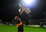 20 November 2021; Kieran Donaghy of Austin Stacks celebrates with his daughter Lola Rose after the Kerry County Senior Football Championship Semi-Final match between Austin Stacks and St Brendan's at Austin Stack Park in Tralee, Kerry. Photo by Eóin Noonan/Sportsfile