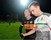 20 November 2021; Kieran Donaghy of Austin Stacks with Jack Barry of St Brendans after the Kerry County Senior Football Championship Semi-Final match between Austin Stacks and St Brendan's at Austin Stack Park in Tralee, Kerry. Photo by Eóin Noonan/Sportsfile