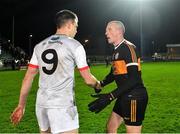20 November 2021; Kieran Donaghy of Austin Stacks with Jack Barry of St Brendans after the Kerry County Senior Football Championship Semi-Final match between Austin Stacks and St Brendan's at Austin Stack Park in Tralee, Kerry. Photo by Eóin Noonan/Sportsfile