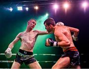 20 November 2021; Lloyd Lynch, left, and Eric McCormack during their ISKA Irish K1 Super Welterweight Title bout against Alex Akimov at Capital 1 Dublin in the National Basketball Arena, Tallaght, Dublin. Photo by David Fitzgerald/Sportsfile