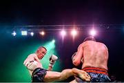 20 November 2021; Lloyd Lynch, left, and Eric McCormack during their ISKA Irish K1 Super Welterweight Title bout against Alex Akimov at Capital 1 Dublin in the National Basketball Arena, Tallaght, Dublin. Photo by David Fitzgerald/Sportsfile