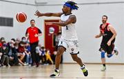 20 November 2021; Hillary Netslyanwa of DBS Éanna during the InsureMyVan.ie Super League match between Tradehouse Central Ballincollig and DBS Éanna at Ballincollig Community School in Ballincollig, Cork. Photo by Sam Barnes/Sportsfile