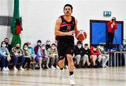 20 November 2021; Pau Camí Galera of Tradehouse Central Ballincollig during the InsureMyVan.ie Super League match between Tradehouse Central Ballincollig and DBS Éanna at Ballincollig Community School in Ballincollig, Cork. Photo by Sam Barnes/Sportsfile