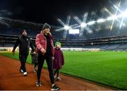 24 November 2021; (EDITORS NOTE: A special effects camera filter was used for this image.) Aideen Byrne with her daughter Jude, age 6, from Thomas Davis GAA during the Launch of Ireland Lights Up 2022 in partnership with RTÉ’s Operation Transformation and Get Ireland Walking at Croke Park in Dublin. Photo by David Fitzgerald/Sportsfile