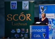 20 November 2021; Bean an Tí Aileen Ní Chinnéide during the Scór Sinsir 2020 All-Ireland Finals at the Connacht GAA Air Dome in Bekan, Mayo. Photo by Piaras Ó Mídheach/Sportsfile