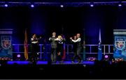 20 November 2021; The Coill an Chlochair Naomh Mhuire team, representing Tyrone and Ulster, during the Rince Seit competition at the Scór Sinsir 2020 All-Ireland Finals at the Connacht GAA Air Dome in Bekan, Mayo. Photo by Piaras Ó Mídheach/Sportsfile