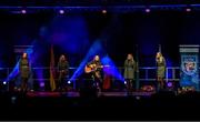 20 November 2021; The Naomh Séamus team, representing Cork and Munster, of Rachel Hodnett, Rachel O'Sullivan, Aine Fitzgerald, Ashlie O'Sullivan and Amy O'Sullivan during the Bailéad-Ghrúpa competition at the Scór Sinsir 2020 All-Ireland Finals at the Connacht GAA Air Dome in Bekan, Mayo. Photo by Piaras Ó Mídheach/Sportsfile