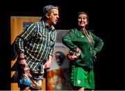 20 November 2021; The Naomh Dominic team, representing Roscommon and Connacht, of Noel Dervan, Cathy Dervan, Sylvia Kilcline, Stephen Murphy, Shane Murphy, Marie Conory and Anita Hanley during the Nuachleas competition at Scór Sinsir 2020 All-Ireland Finals at the Connacht GAA Air Dome in Bekan, Mayo. Photo by Piaras Ó Mídheach/Sportsfile