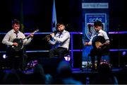 20 November 2021; The Mullach Odhráin Erne Eagles team, representing Cavan and Ulster, of Sinéad Halton, Jack O'Reilly, Daryll Dolan, Shane Walsh and Aaron Galligan during the Ceol Uirlise competition at Scór Sinsir 2020 All-Ireland Finals at the Connacht GAA Air Dome in Bekan, Mayo. Photo by Piaras Ó Mídheach/Sportsfile