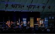 20 November 2021; The Cill Chábháin team, representing Laois and Leinster, of Sophie Ryan, Brian Ryan, Alain Carroll, Senan Moran and Noel Stapleton during the Ceol Uirlise competition at Scór Sinsir 2020 All-Ireland Finals at the Connacht GAA Air Dome in Bekan, Mayo. Photo by Piaras Ó Mídheach/Sportsfile