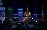 20 November 2021; Siobhan Egan of Tulach Sheasta, representing Tipperary and Munster, during the Amhránaíocht Aonair competition at Scór Sinsir 2020 All-Ireland Finals at the Connacht GAA Air Dome in Bekan, Mayo. Photo by Piaras Ó Mídheach/Sportsfile