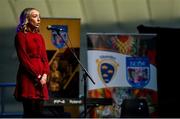 20 November 2021; Kathryn Mullan of Sleacht Néill, representing Derry and Ulster, during the Amhránaíocht Aonair competition at Scór Sinsir 2020 All-Ireland Finals at the Connacht GAA Air Dome in Bekan, Mayo. Photo by Piaras Ó Mídheach/Sportsfile