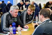 20 November 2021; The Tuar Mhic Éadaigh team, representing Mayo, of Michael Lang, Seán Kearns, Tim Foley and Michéal Coyne during Tráth na gCeist at the Scór Sinsir 2020 All-Ireland Finals at the Connacht GAA Air Dome in Bekan, Mayo. Photo by Piaras Ó Mídheach/Sportsfile