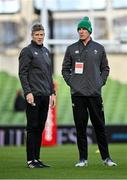 21 November 2021; Ireland defence coach Simon Easterby, left, and forwards coach Paul O'Connell before the Autumn Nations Series match between Ireland and Argentina at Aviva Stadium in Dublin. Photo by Seb Daly/Sportsfile