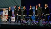 20 November 2021; The Watty Graham team, representing Derry and Ulster, of Laura McCloskey, Niamh McFalone, Caoimhe McLaughlin, Katie Strathern, Paul Gunning, Eunan Mulholland, Jack McGilligan and James McGilligan during the Rince Foirne competition at Scór Sinsir 2020 All-Ireland Finals at the Connacht GAA Air Dome in Bekan, Mayo. Photo by Piaras Ó Mídheach/Sportsfile