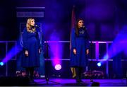 20 November 2021; The Sabhall Phádraig team, representing Down and Ulster, of Angela McGreevy, Gareth McGreevy, Catherine Boyle, Grainne Lynch and Orlagh Carson during the Bailéad-Ghrúpa competition at the Scór Sinsir 2020 All-Ireland Finals at the Connacht GAA Air Dome in Bekan, Mayo. Photo by Piaras Ó Mídheach/Sportsfile