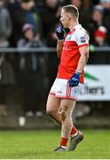 21 November 2021; Ryan O'Donoghue of Belmullet celebrates scoring his side's first point during the Mayo County Senior Club Football Championship Final match between Knockmore and Belmullet at James Stephen's Park in Ballina, Mayo. Photo by Piaras Ó Mídheach/Sportsfile