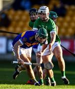 21 November 2021; Stephen Quirke of St Rynagh's in action against Conor Molloy of Coolderry during the Offaly County Senior Club Hurling Championship Final match between Coolderry and St Rynagh's at Bord na Mona O'Connor Park in Tullamore, Offaly. Photo by Ben McShane/Sportsfile