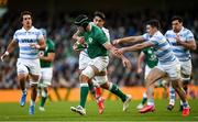 21 November 2021; Caelan Doris of Ireland is tackled by Mateo Carreras, right, and Santiago Carreras of Argentina during the Autumn Nations Series match between Ireland and Argentina at Aviva Stadium in Dublin. Photo by Harry Murphy/Sportsfile