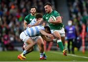 21 November 2021; Rónan Kelleher of Ireland is tackled by Tomas Cubelli of Argentina during the Autumn Nations Series match between Ireland and Argentina at Aviva Stadium in Dublin. Photo by Harry Murphy/Sportsfile