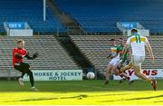 21 November 2021; Michael Quinlivan of Clonmel Commercials shoots to score his side's first goal during the Tipperary County Senior Club Football Championship Final match between Clonmel Commercials and Loughmore-Castleiney at Semple Stadium in Thurles, Tipperary. Photo by Michael P Ryan/Sportsfile