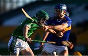 21 November 2021; Kevin Connolly of Coolderry in action against Stephen Wynne of St Rynagh's during the Offaly County Senior Club Hurling Championship Final match between Coolderry and St Rynagh's at Bord na Mona O'Connor Park in Tullamore, Offaly. Photo by Ben McShane/Sportsfile