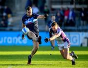 21 November 2021; Colm Murphy of St. Jude's in action against Shane Cunningham of Kilmacud Crokes during the Go Ahead Dublin County Senior Club Football Championship Final match between St Jude's and Kilmacud Crokes at Parnell Park in Dublin. Photo by Daire Brennan/Sportsfile