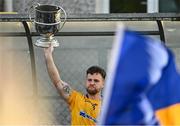 21 November 2021; Knockmore captain David McHale lifts the Paddy Moclair Cup after his side's victory in the Mayo County Senior Club Football Championship Final match between Knockmore and Belmullet at James Stephen's Park in Ballina, Mayo. Photo by Piaras Ó Mídheach/Sportsfile
