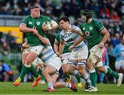 21 November 2021; Tadhg Furlong of Ireland is tackled by Julian Montoya of Argentina during the Autumn Nations Series match between Ireland and Argentina at Aviva Stadium in Dublin. Photo by Brendan Moran/Sportsfile