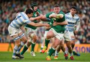 21 November 2021; Tadhg Furlong of Ireland is tackled by Julian Montoya, right, and Guido Petti of Argentina during the Autumn Nations Series match between Ireland and Argentina at Aviva Stadium in Dublin. Photo by Seb Daly/Sportsfile