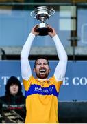 21 November 2021; St Rynagh's captain Conor Clancy lifts the Sean Robbins Cup after the Offaly County Senior Club Hurling Championship Final match between Coolderry and St Rynagh's at Bord na Mona O'Connor Park in Tullamore, Offaly. Photo by Ben McShane/Sportsfile