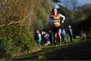 21 November 2021; Michelle Finn of Leevale AC, Cork, on her way to winning the Senior Women's event during the Irish Life Health National Cross Country Championships at Santry Demense in Dublin. Photo by Ramsey Cardy/Sportsfile