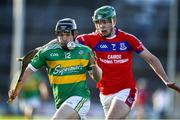 21 November 2021; Keelan Higgins of Gort in action against Evan Duggan of St Thomas during the Galway County Senior Club Hurling Championship Semi-Final match between Gort and St Thomas' at Pearse Stadium in Salthill, Galway. Photo by Ray Ryan/Sportsfile