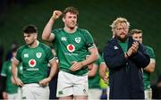 21 November 2021; Ryan Baird, left, and Andrew Porter of Ireland after their side's victory in the Autumn Nations Series match between Ireland and Argentina at Aviva Stadium in Dublin. Photo by Seb Daly/Sportsfile