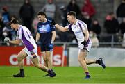 21 November 2021; Cian O'Connor of Kilmacud Crokes celebrates after scoring his side's first goal during the Go Ahead Dublin County Senior Club Football Championship Final match between St Jude's and Kilmacud Crokes at Parnell Park in Dublin. Photo by Daire Brennan/Sportsfile