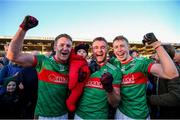21 November 2021; McGrath brothers, from left, Noel, John and Brian of Loughmore-Castleiney celebrate with their 9 month old niece Grace Ryan after the Tipperary County Senior Club Football Championship Final match between Clonmel Commercials and Loughmore-Castleiney at Semple Stadium in Thurles, Tipperary. Photo by Michael P Ryan/Sportsfile