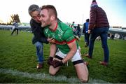 21 November 2021; John McGrath of Loughmore-Castleiney celebrates with a supporter after the Tipperary County Senior Club Football Championship Final match between Clonmel Commercials and Loughmore-Castleiney at Semple Stadium in Thurles, Tipperary. Photo by Michael P Ryan/Sportsfile