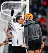 21 November 2021; Cathal Hickey of Glen Rovers has a coming together with an umpire during the Cork County Senior Club Hurling Championship Final match between Glen Rovers and Midleton at Páirc Ui Chaoimh in Cork. Photo by Eóin Noonan/Sportsfile