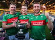21 November 2021; McGrath brothers, from left, Noel, Brian and John of Loughmore-Castleiney celebrate after the Tipperary County Senior Club Football Championship Final match between Clonmel Commercials and Loughmore-Castleiney at Semple Stadium in Thurles, Tipperary. Photo by Michael P Ryan/Sportsfile