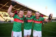 21 November 2021; Loughmore-Castleiney players from left, Brian McGrath, Noel McGrath and Willie Eviston celebrate after the Tipperary County Senior Club Football Championship Final match between Clonmel Commercials and Loughmore-Castleiney at Semple Stadium in Thurles, Tipperary. Photo by Michael P Ryan/Sportsfile