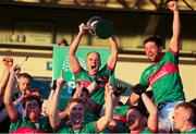 21 November 2021; Loughmore-Castleiney captain Willie Eviston lifts The O'Dwyer Cup after the Tipperary County Senior Club Football Championship Final match between Clonmel Commercials and Loughmore-Castleiney at Semple Stadium in Thurles, Tipperary. Photo by Michael P Ryan/Sportsfile