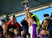 21 November 2021; Kilmacud Crokes' captain Shane Cunningham lifts the cup after the Go Ahead Dublin County Senior Club Football Championship Final match between St Jude's and Kilmacud Crokes at Parnell Park in Dublin. Photo by Daire Brennan/Sportsfile