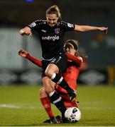 21 November 2021; Edel Kennedy of Wexford Youths is tackled by Ciara Grant of Shelbourne during the 2021 EVOKE.ie FAI Women's Cup Final between Wexford Youths and Shelbourne at Tallaght Stadium in Dublin. Photo by Stephen McCarthy/Sportsfile