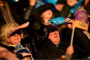 21 November 2021; Nine time GAA All Star Pat Spillane and his wife Rosarii watch the Go Ahead Dublin County Senior Club Football Championship Final match between St Jude's and Kilmacud Crokes at Parnell Park in Dublin. Photo by Ray McManus/Sportsfile