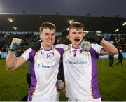 21 November 2021; Dara Mullin and Micheal Mullin of Kilmacud Crokes celebrate after the Go Ahead Dublin County Senior Club Football Championship Final match between St Jude's and Kilmacud Crokes at Parnell Park in Dublin. Photo by Ray McManus/Sportsfile