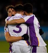 21 November 2021; Rory O'Carroll, left, Conor Casey and Conor Casey of Kilmacud Crokes, right, celebrate after the Go Ahead Dublin County Senior Club Football Championship Final match between St Jude's and Kilmacud Crokes at Parnell Park in Dublin. Photo by Ray McManus/Sportsfile